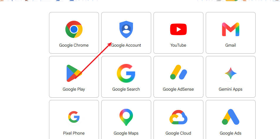 Google registration page